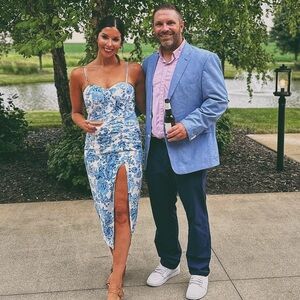 Blue Floral Dress, Size Small